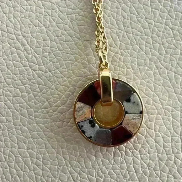 J Crew Semi Precious Stone Wheel Necklace - Picture 2 of 4